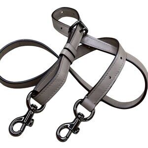 Coach Taupe Leather Replacement Handbag Strap Gunmetal Hardware 42” Adjustable